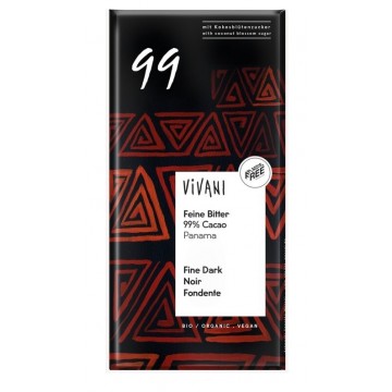 chocolate bio negro 99 panam con az car de coco 80gr vivani