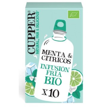 infusion fria de menta y citricos bio 10 bolsas