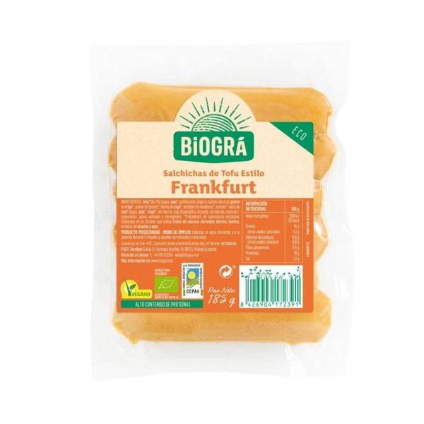 refrig salchichas vegetal frankfurt de tofu 185 g
