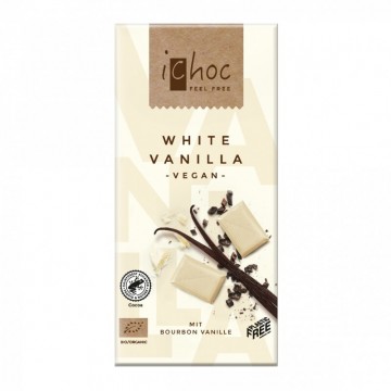 chocolate blanco vegano bio con vainilla bourbon 80gr ichoc