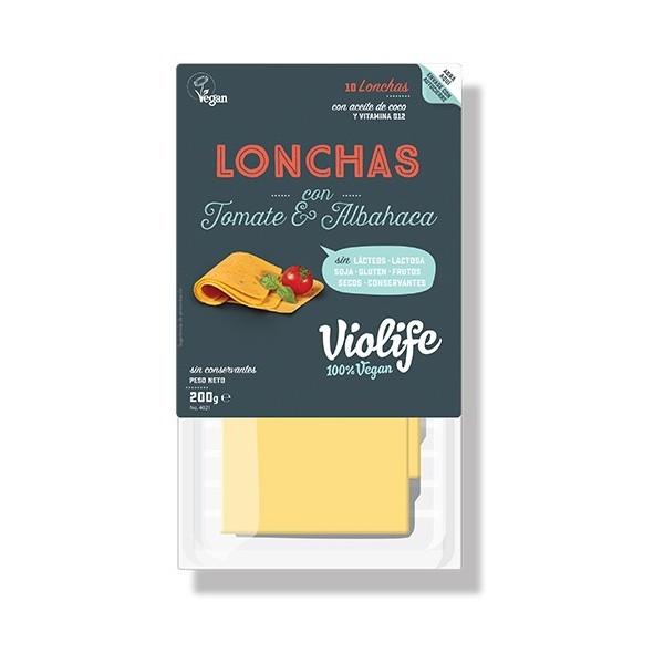 refrig queso violife tomate albahaca lonchas 200 gr