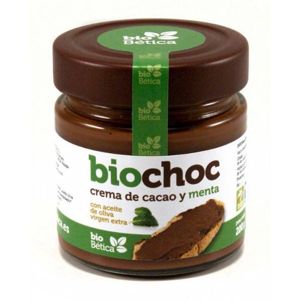biochoc crema de cacao menta bio 200gr cristal