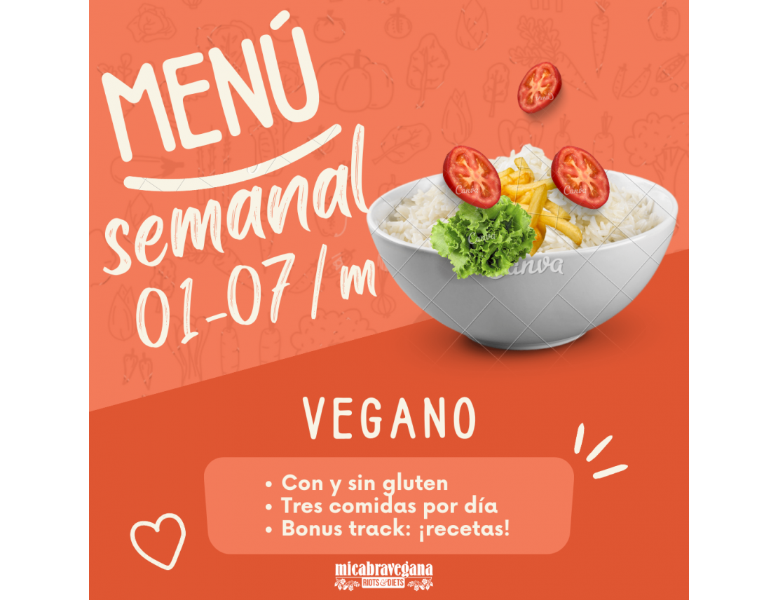 Menú semanal vegano sencillo, completo y nutritivo 01 - 07 mayo